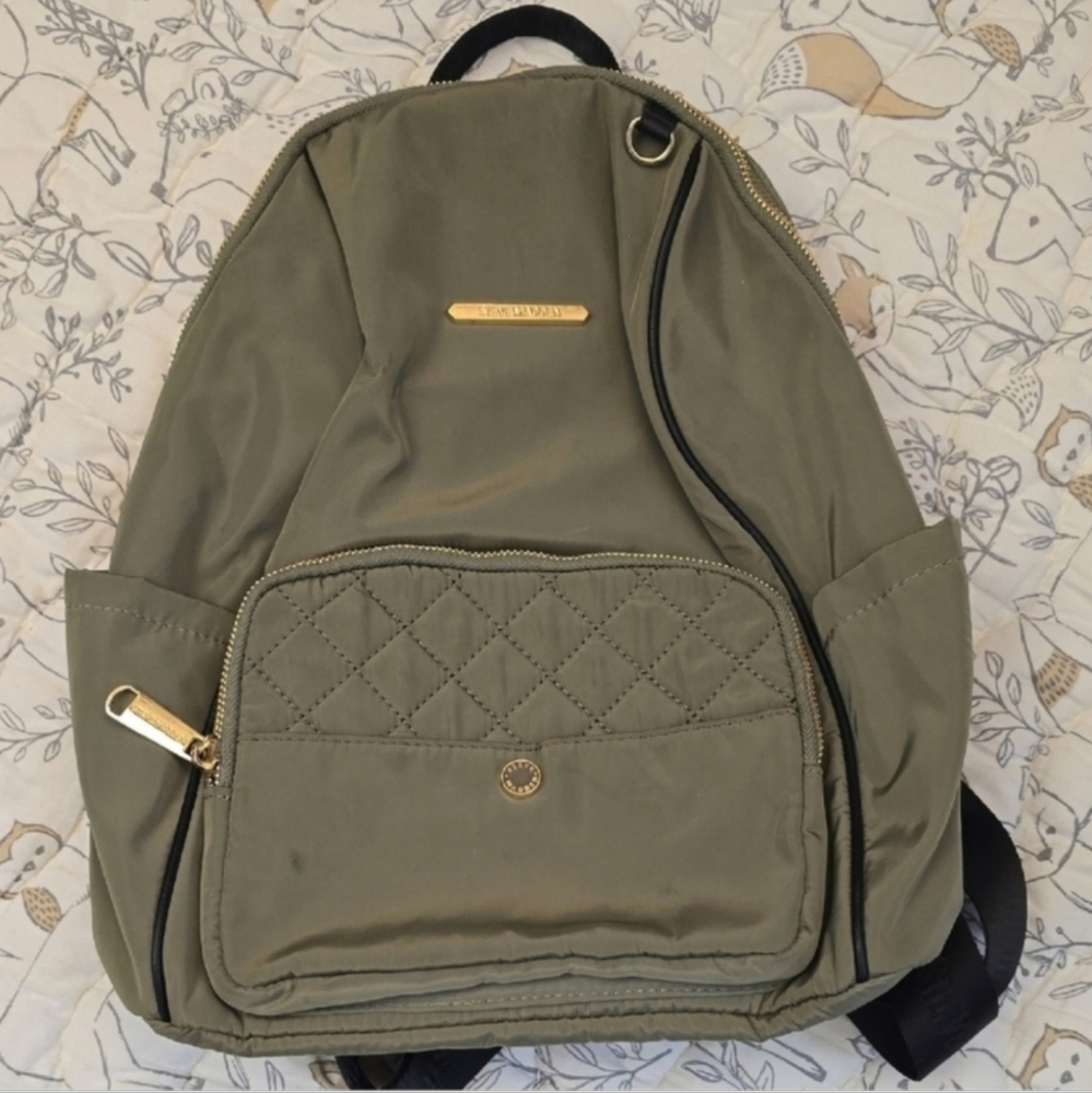 Steve Madden Khaki Quilted Backpack